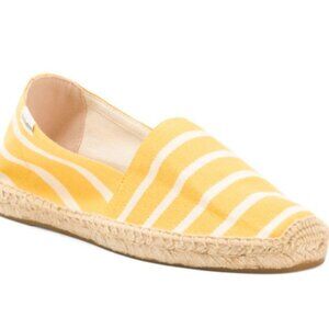 NWT SOLUDOS Dali The Original Espadrille Flats Yellow/White Stipes Size 9.5